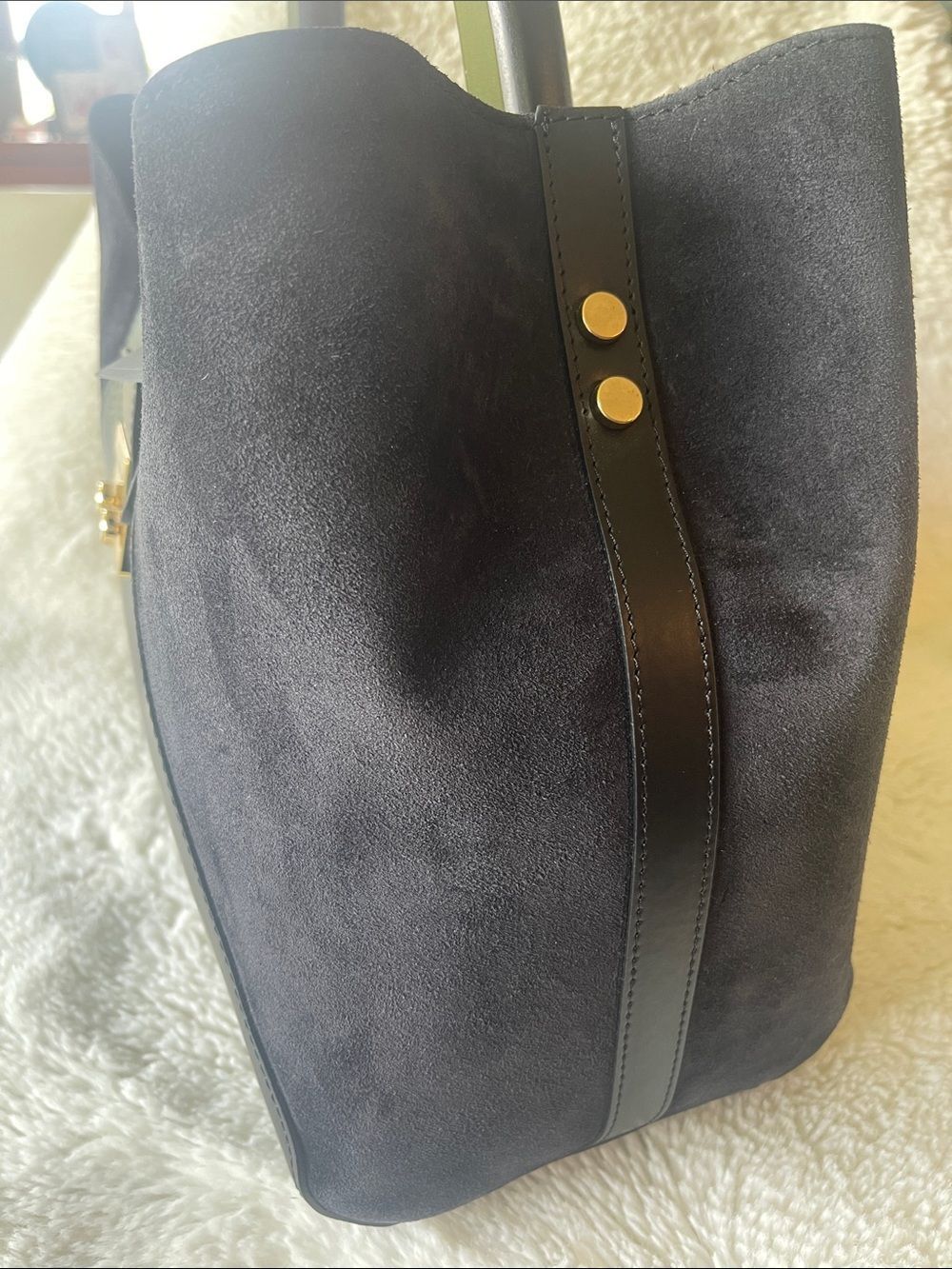 Claudia Firenze - Isadora Black Chamois Women Handbag - Genuine Leather & Suede - Picture 4 of 12